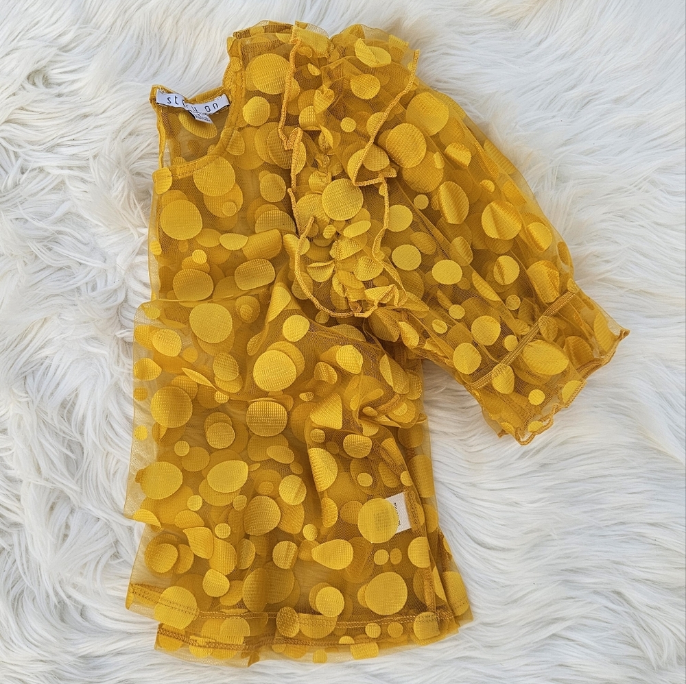 Yellow Polkadot Top